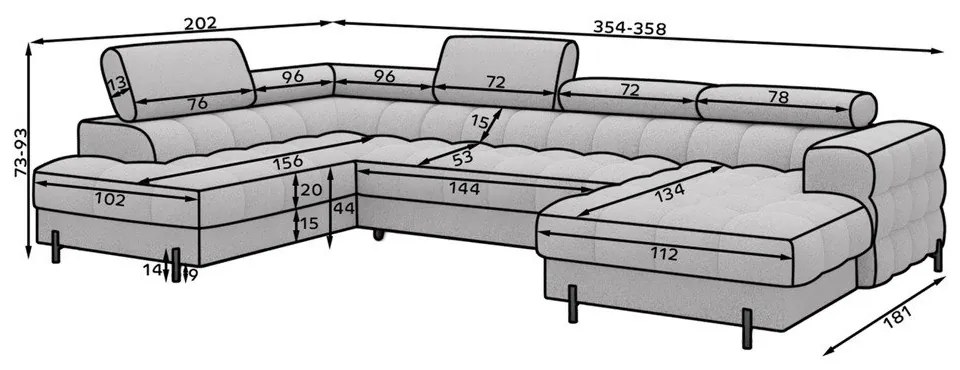 Világosbarna bársony kinyitható sarokkanapé (bal oldali-U alakú) Feraria – ELTAP
