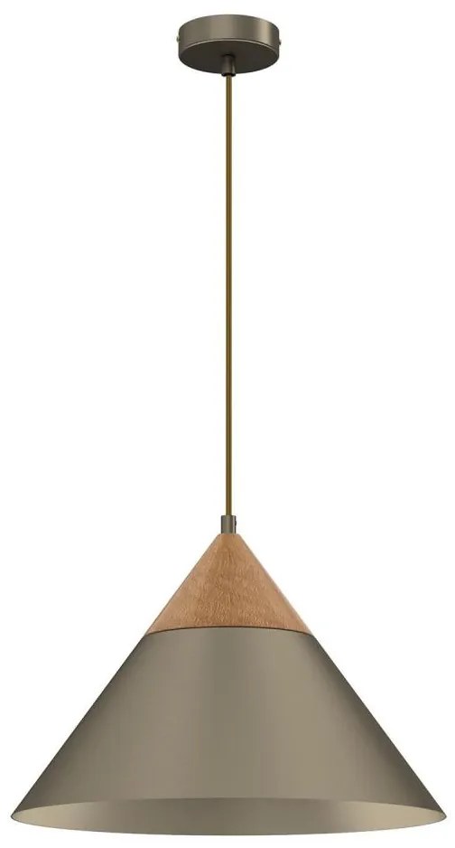 Csillár zsinóron SINGLE 1xE27/15W/230V réz/bükkfa