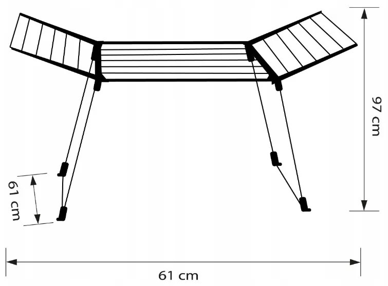 Erga Model 205, stabil összecsukható ruhaszárító 170x61x97 cm, fehér-szürke, ERG-SEP-10SUSSTOVIS17