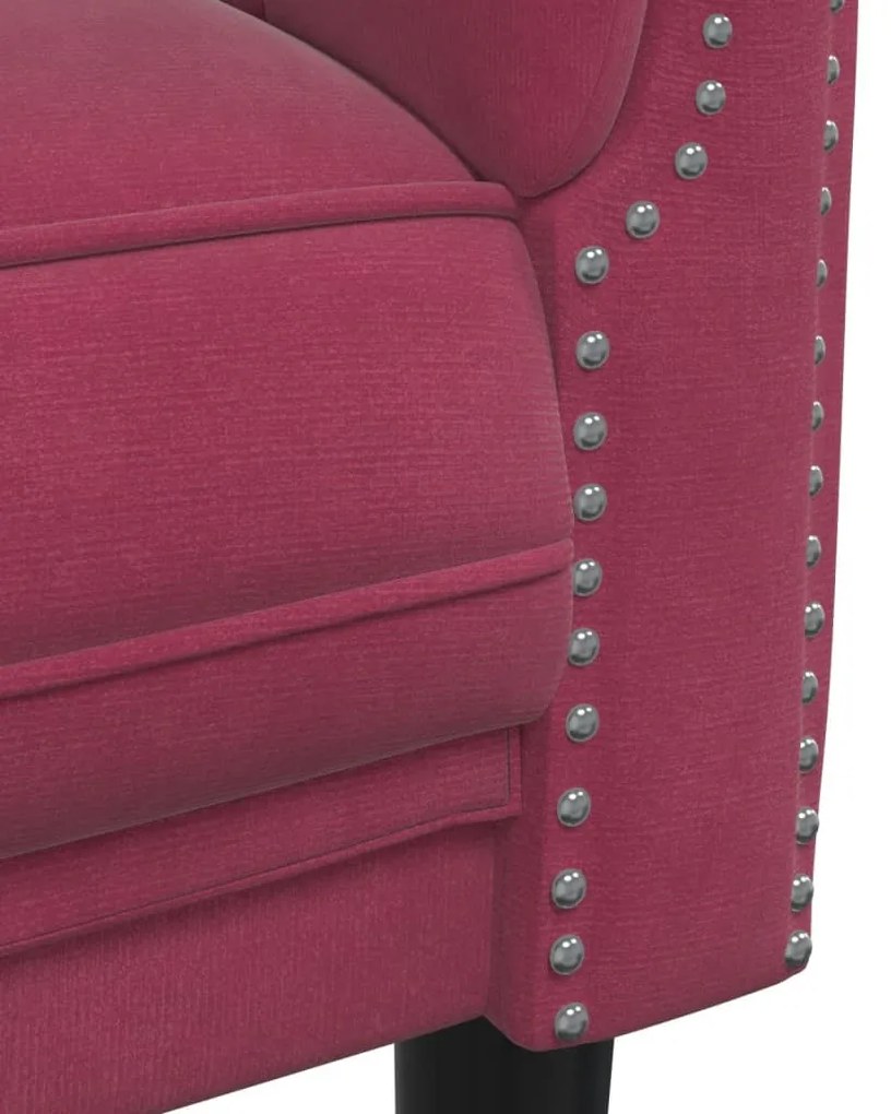 vidaXL 3 részes bordó bársony ülőgarnitúra