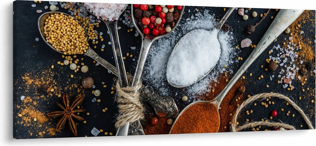 Egy kanál képe fűszerekkel (120x50 cm)