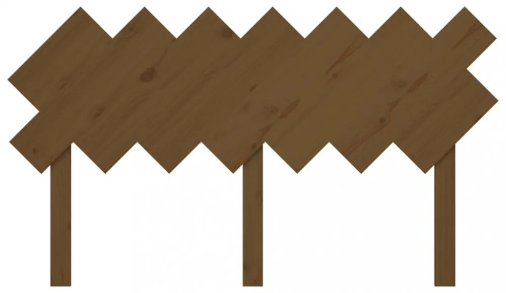 mézbarna tömör fenyőfa ágyfejtámla 141x3x80,5 cm