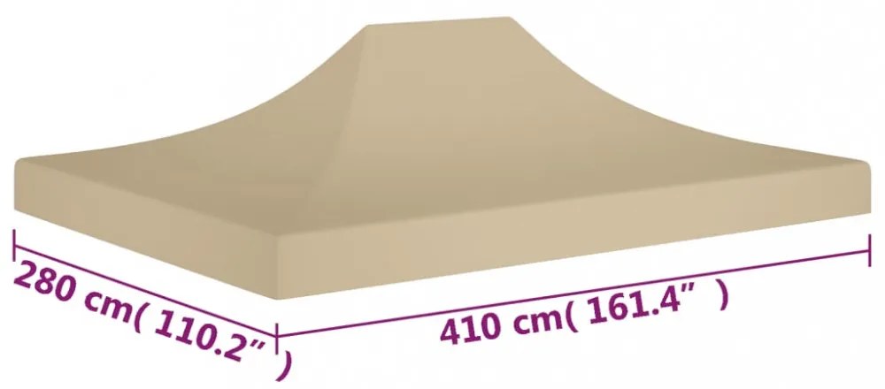 bézs tető partisátorhoz 4 x 3 m 270 g/m²
