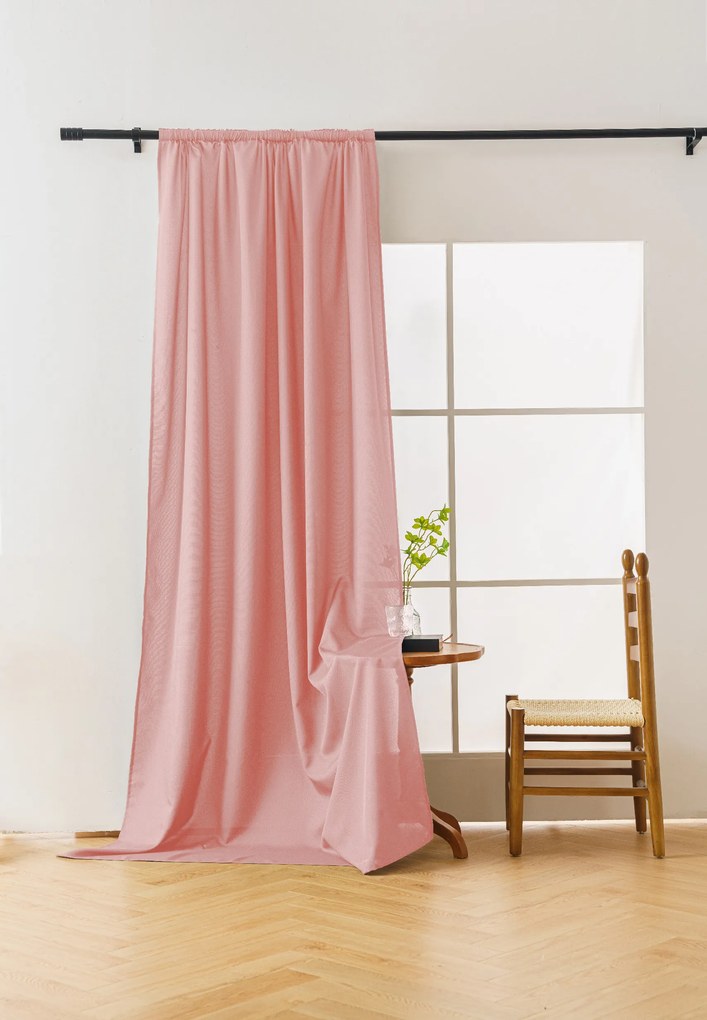 OXFORD LIGHT rózsaszín függöny 140x250 cm Felfüggesztés: Hullámos sínszalag
