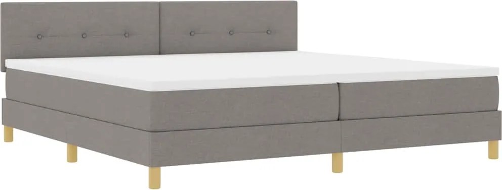 vidaXL LED Box Spring Ágy matracmal Tópszínű 200 x 200 cm szövet