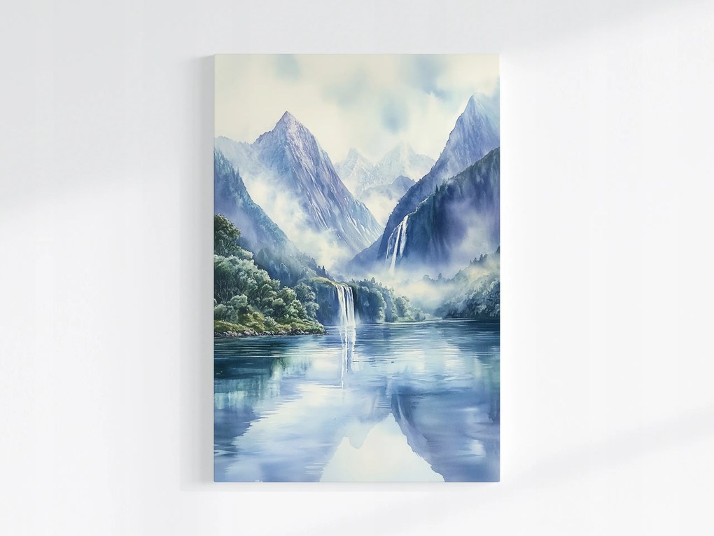 Poszter Tájkép Norvégia Fjord Hegyek Vízesés Tó 80x120