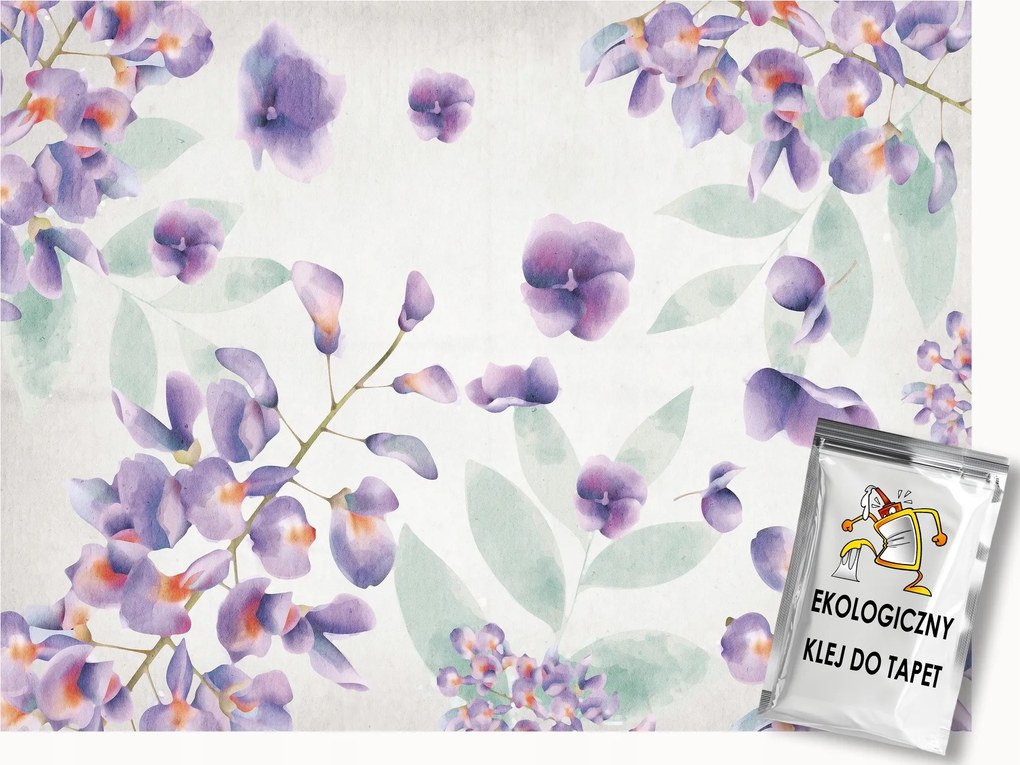 Fotótapéta Flizelina Akvarell Természet Festett Pasztell Virágok 350x250 ragasztó