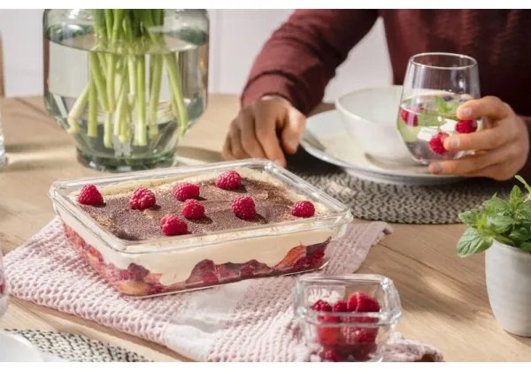 Tefal - Élelmiszer tartó 3 l MSEAL GLASS piros/üveg