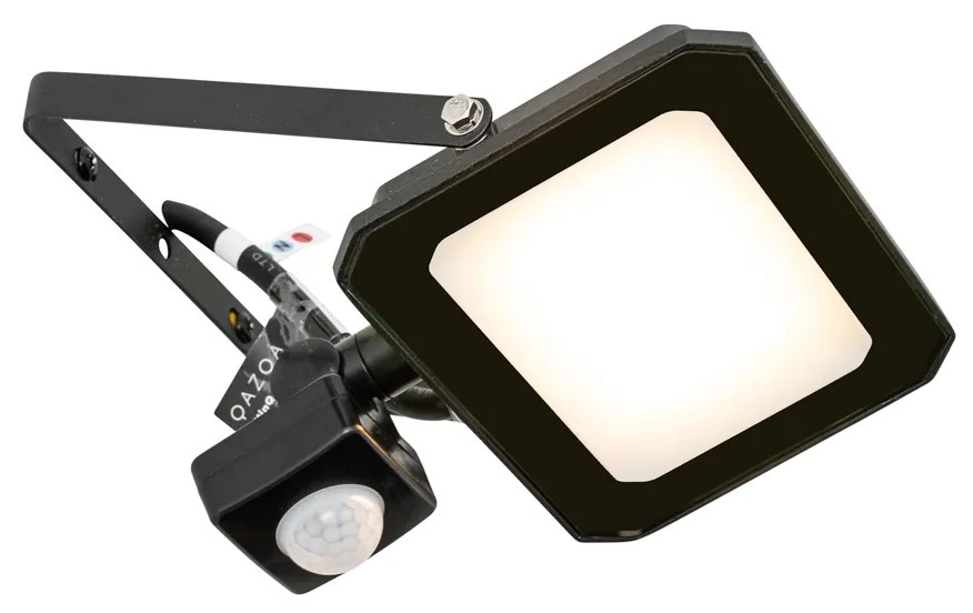 Fekete radiátor, LED 30W IP65 mozgásérzékelővel - Levana