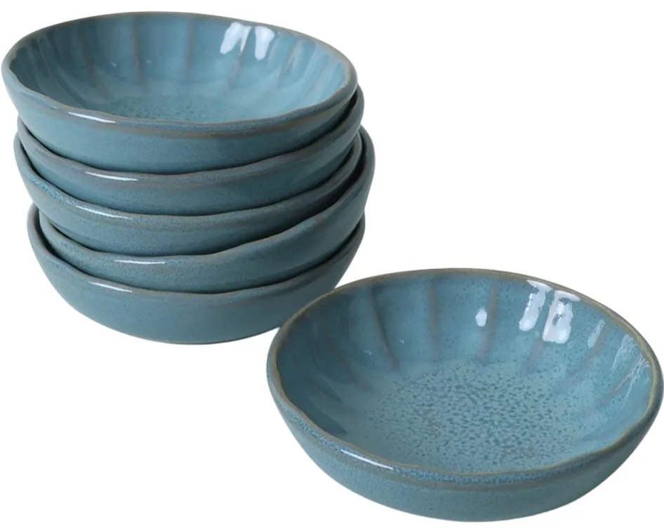 6 darab Laguna 12 cm-es kőagyag tál, türkiz