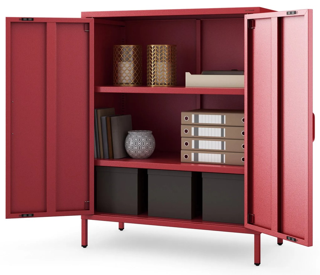 Szafka z półkami VITO, 800 x 1015 x 400 mm, Modern: czerwona