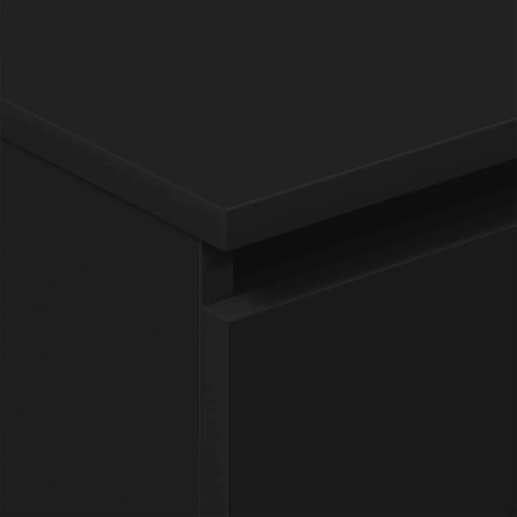 fekete szerelt fa tálalószekrény 60 x 35 x 98,5 cm