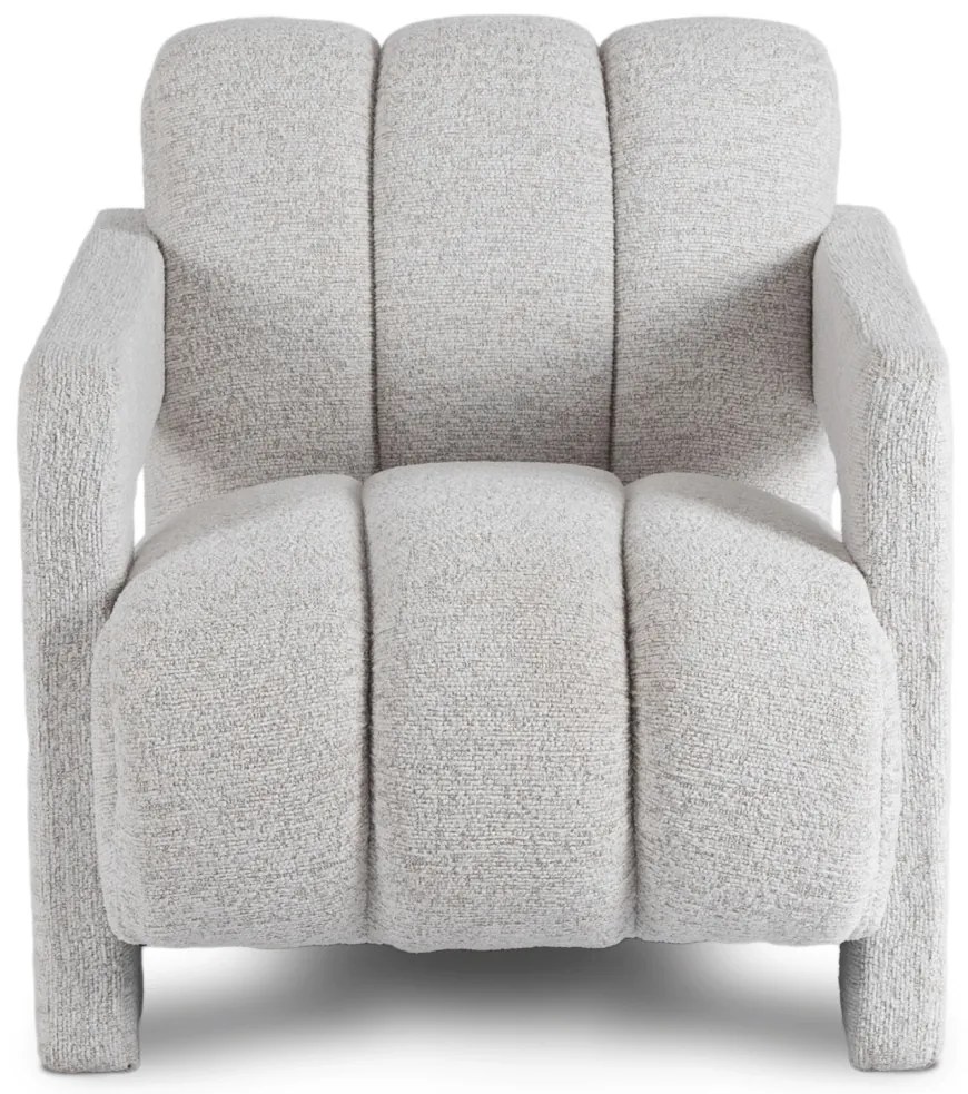 Designer Fotel Szürke Bouclé Kárpittal. BENDER