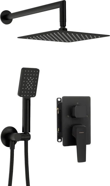 Blur zuhanyszett falsík alatti egységgel, fekete