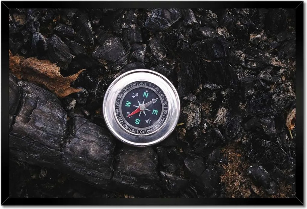 Poszterek keretben 60x40 Iránytű fekete szénen
