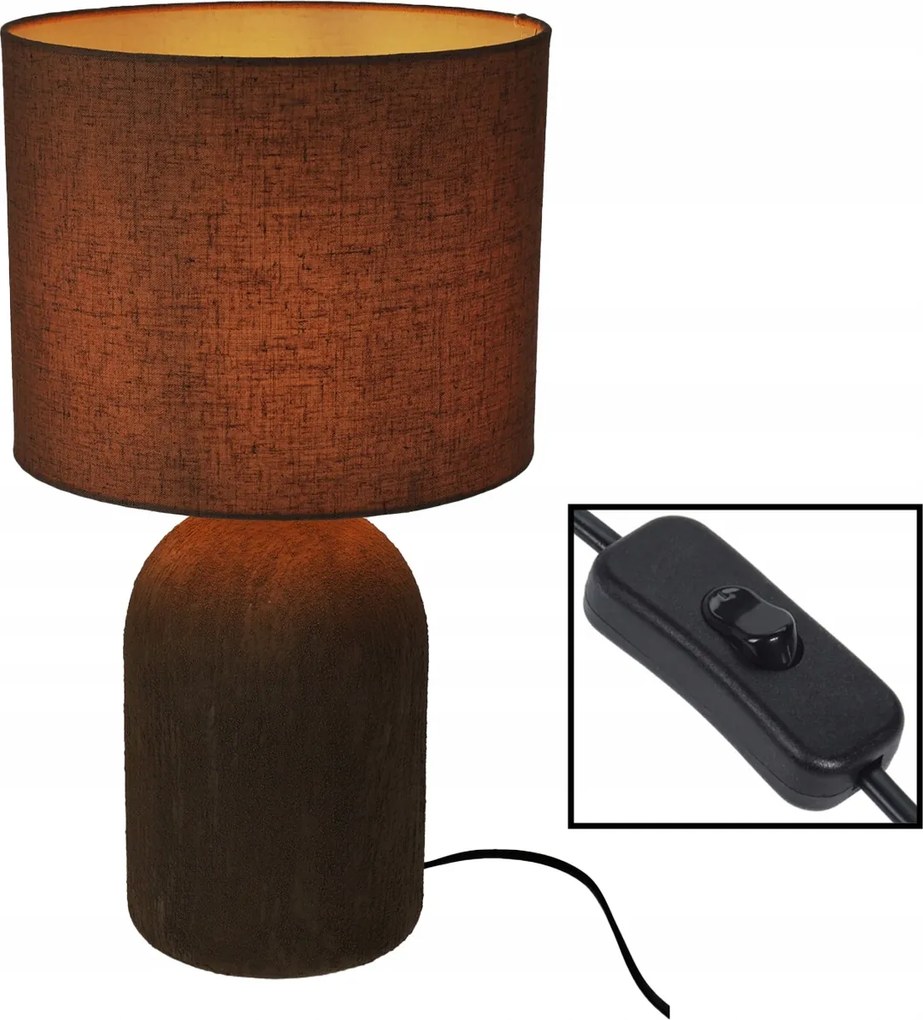 Magas asztali lámpa, asztali, Barna, szövet lámpaernyővel 45,5 cm