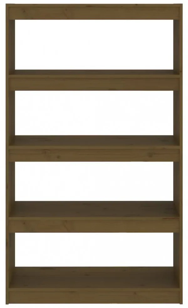 mézbarna fenyőfa könyvszekrény/térelválasztó 80 x 30 x 135,5 cm