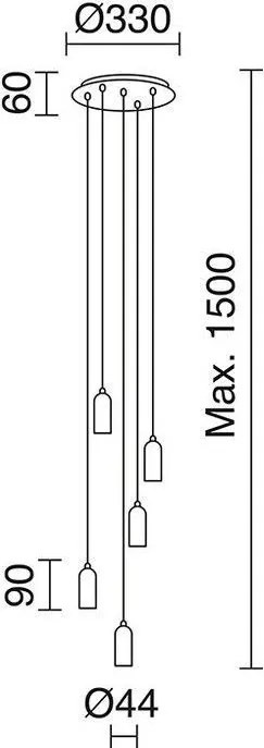 NOVOLUX 717F-G05X1A-01 A TU ESTILO Többágú Függesztett Lámpa Fehér E27 IP20