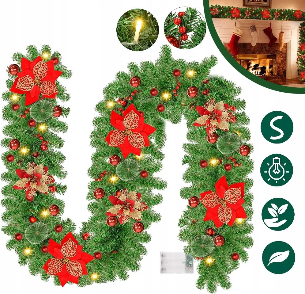 Karácsonyi Koszorú, Led Karácsonyfa Koszorú, Koszorú, 2,7M, 200 Ág