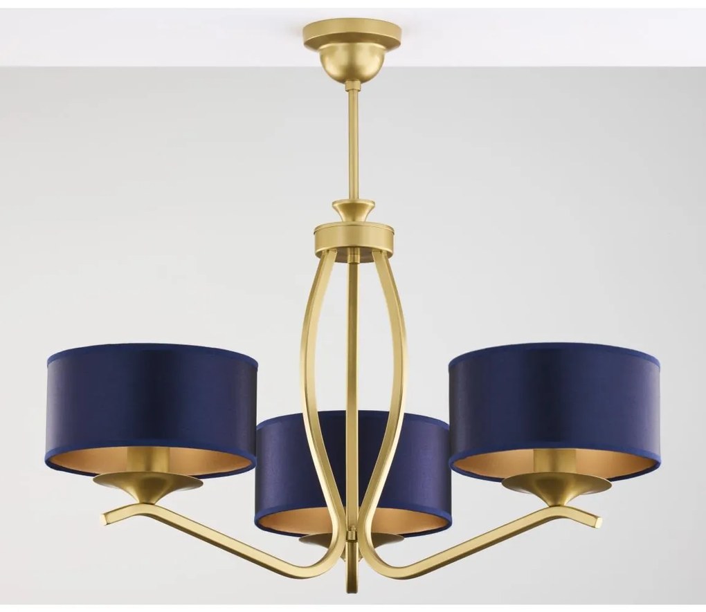 Jupiter 2113 - KASZMIR rúdra szerelhető csillár 3xE27/15W/230V kék/arany