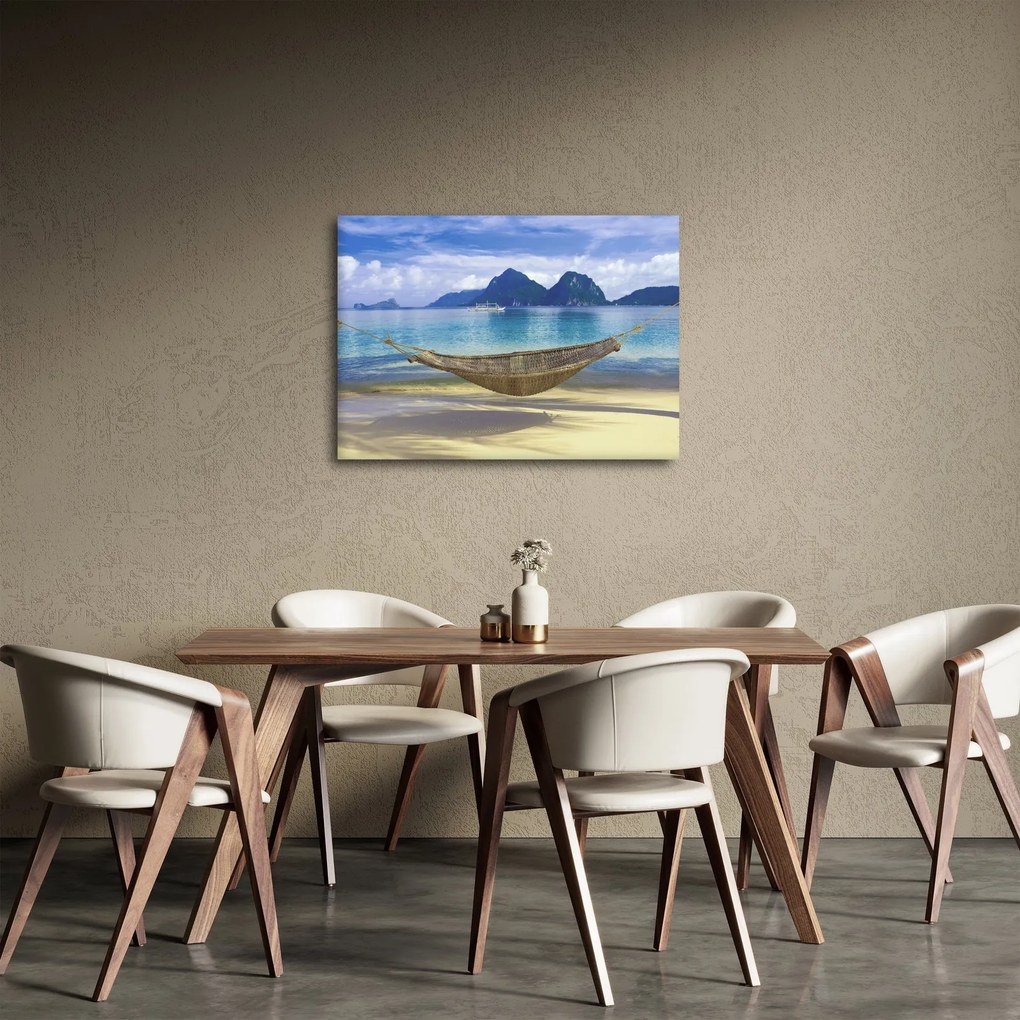 Kép - Egy függőágy képe a tengerparton 2 (70x50 cm)