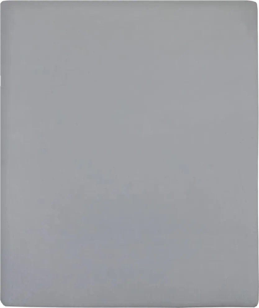 vidaXL 2 db szürke pamutdzsörzé gumis lepedő 160x200 cm