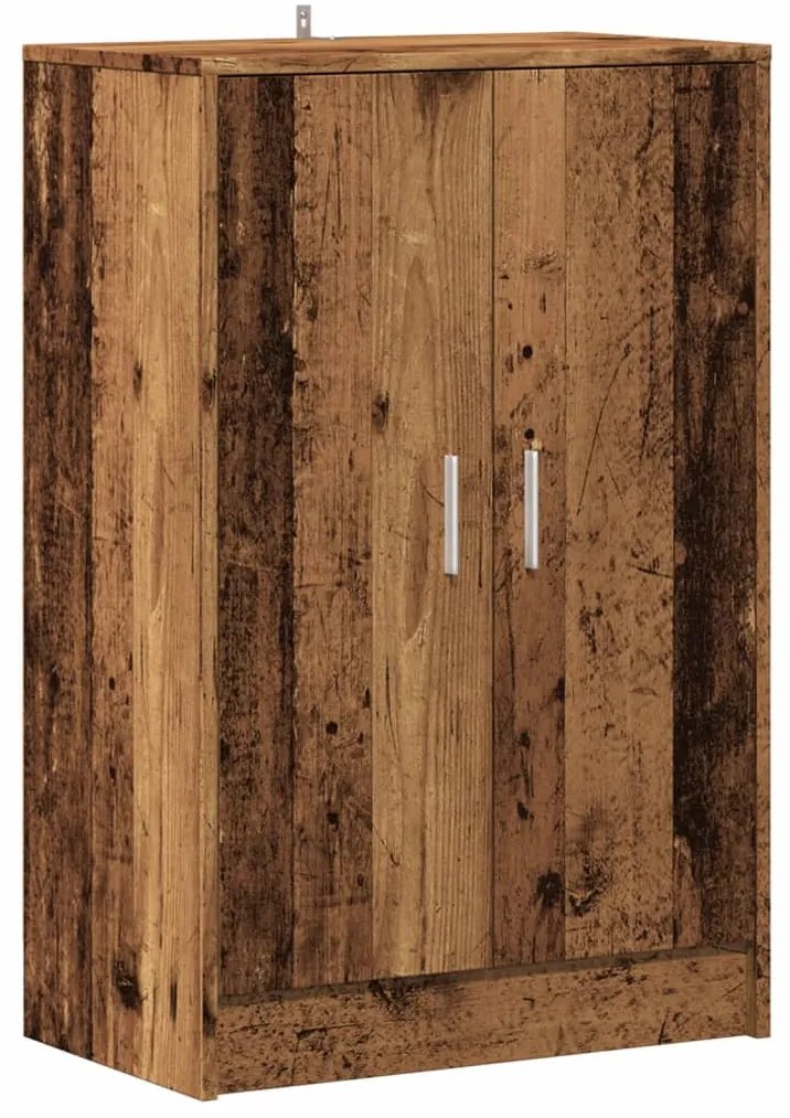 antik fa színű szerelt fa cipősszekrény 60 x 35 x 92 cm