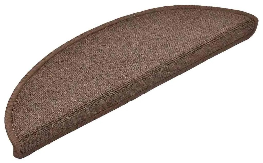 20 db-os lépcsőszőnyegek 56 x 17 x 3 cm kávébarna félkör alakú