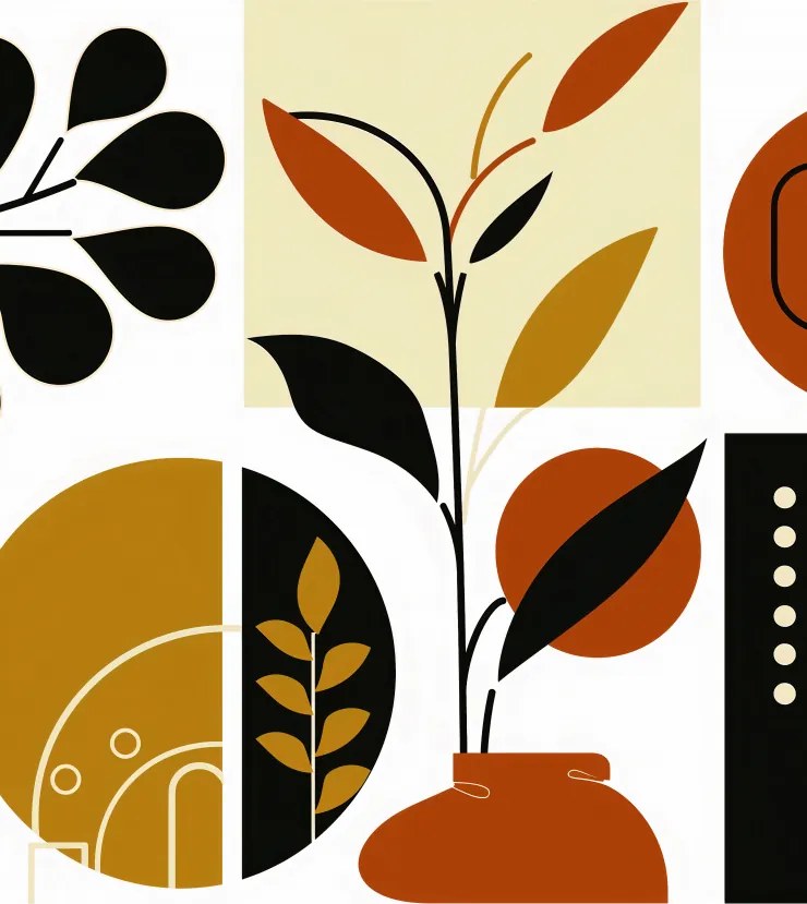 Poszter 68x98cm Botanikus kollázs