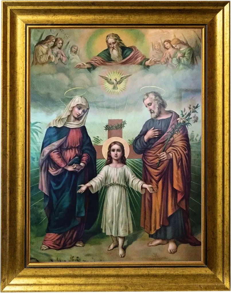 Szent Család Szentháromság Kép Arany Modern Keretben