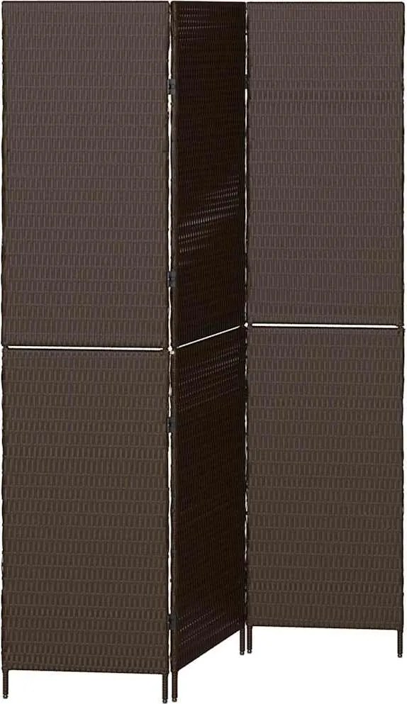 vidaXL Szobaelválasztó Barna 146 x 180 cm polirattan