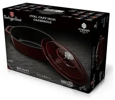 Berlinger Haus Öntöttvas edény fedővel Burgundy Line, 30 cm