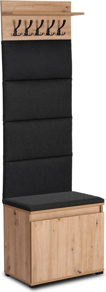 Előszoba bútor szett 60 cm artisan tölgy/grafit színben – VENORNA