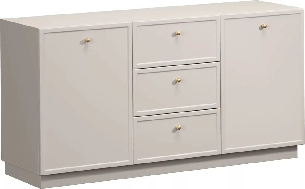Lorini komód 150 cm fiókokkal - kasmír / arany fogantyúk