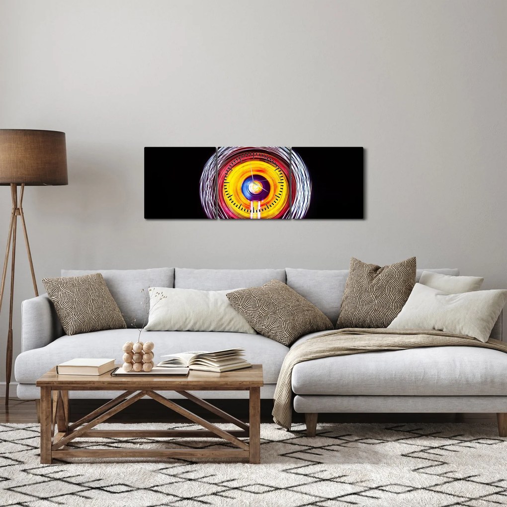 Fények a körben képe (órával) (90x30 cm)
