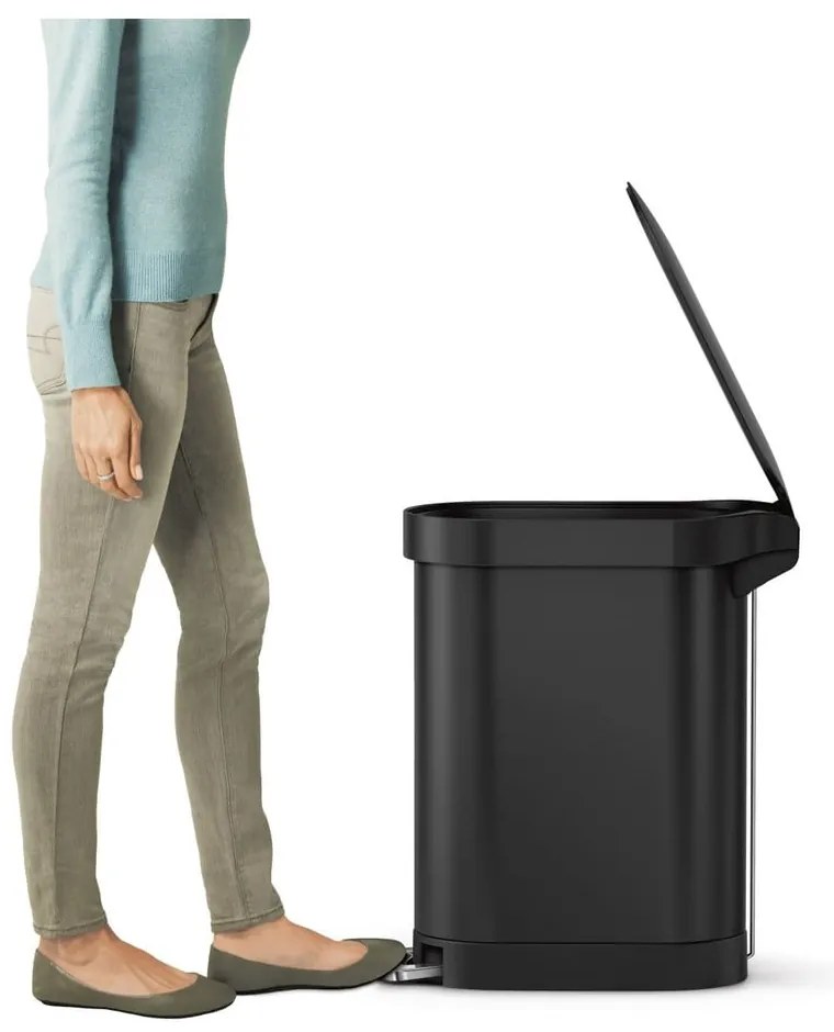 Acél pedálos szemetes 45 l Slim – simplehuman