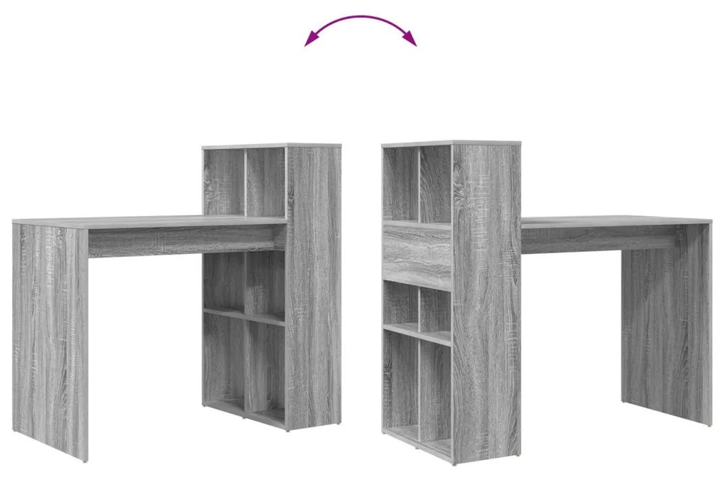 Íróasztal Szürke Sonoma MDF, laminált Közepes Szürke íróasztal