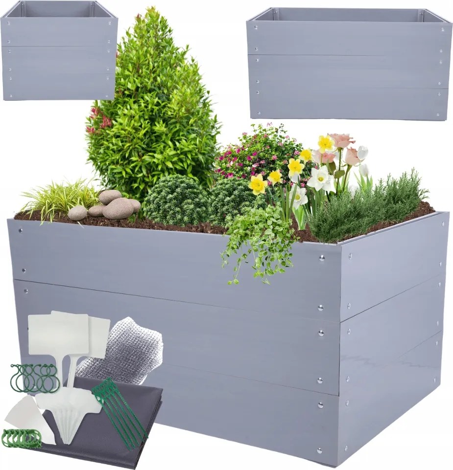 Magasított műanyag ágyás zöldséges láda Pvc 60x120x60