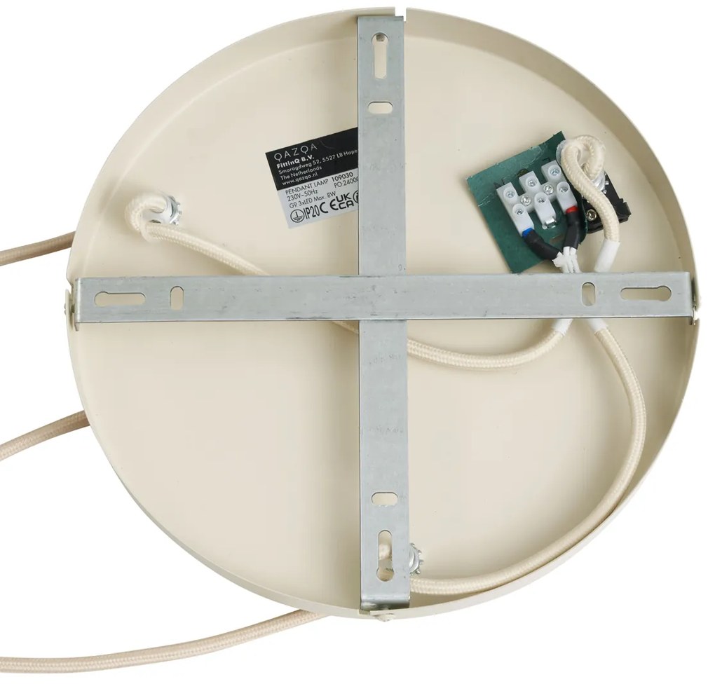 Retro függőlámpa bézs színű, matt üveggel, 3 fényponttal - Fedde