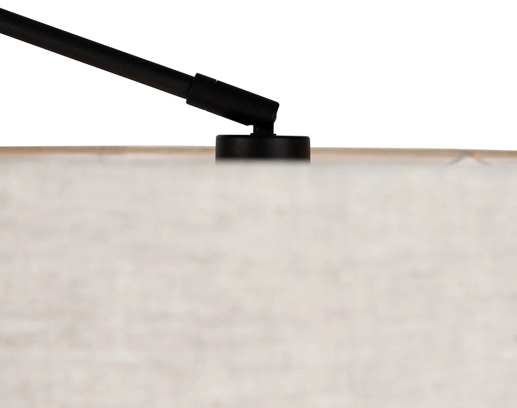 Állólámpa fekete világos szürke árnyékolóval, 50 cm állítható - Editor