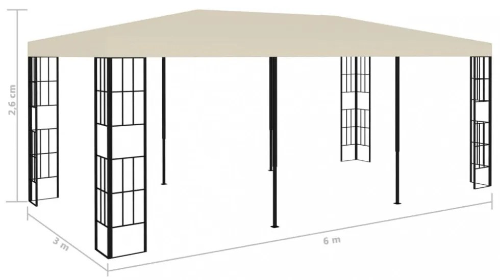 krémszínű pavilon 3 x 6 m