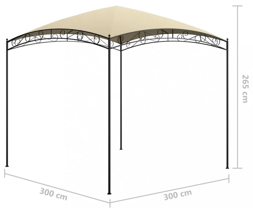 krémszínű pavilon 3 x 3 x 2,65 m 180 g/m²
