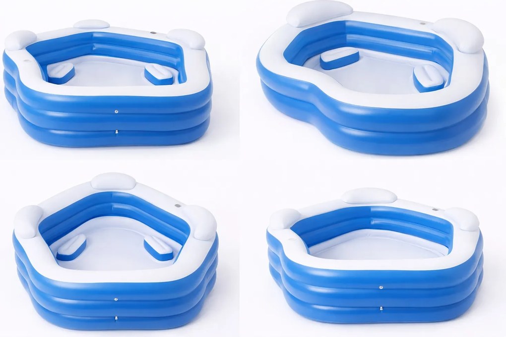 Felfújható medence Bestway 54153 213 x 206 cm kék ülőfelülettel