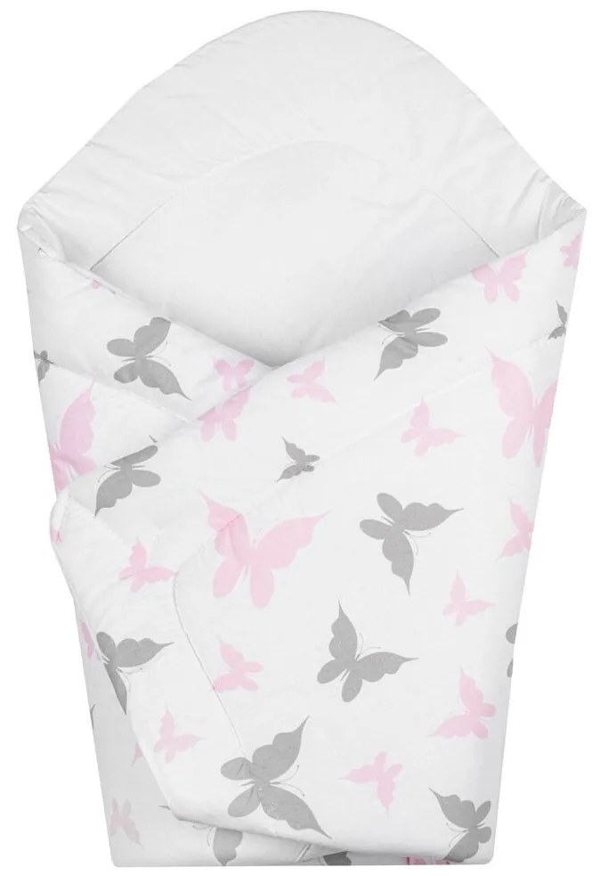 Pólyakendő New Baby fehér pillangó