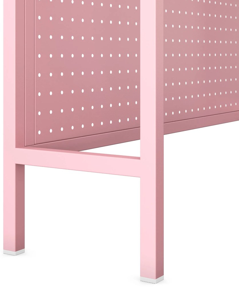 JENNY fém íróasztali feltét, 950 x 980 x 220 mm, rózsaszín