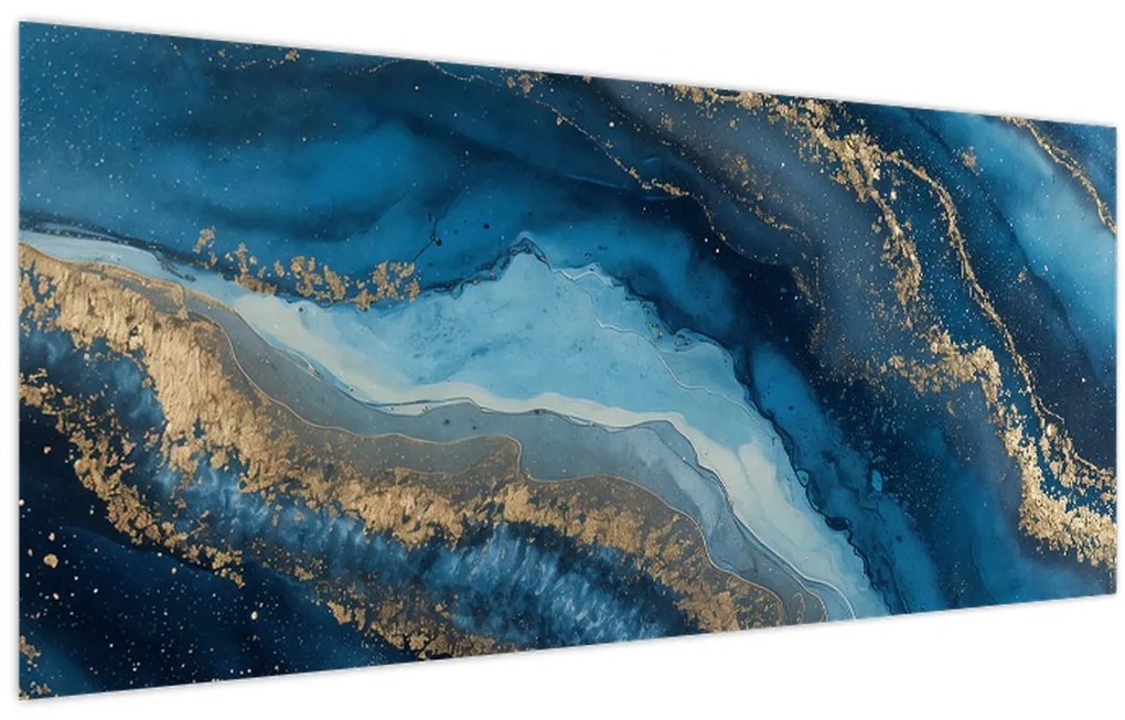 Kép - Kék márvány absztrakció (120x50 cm)