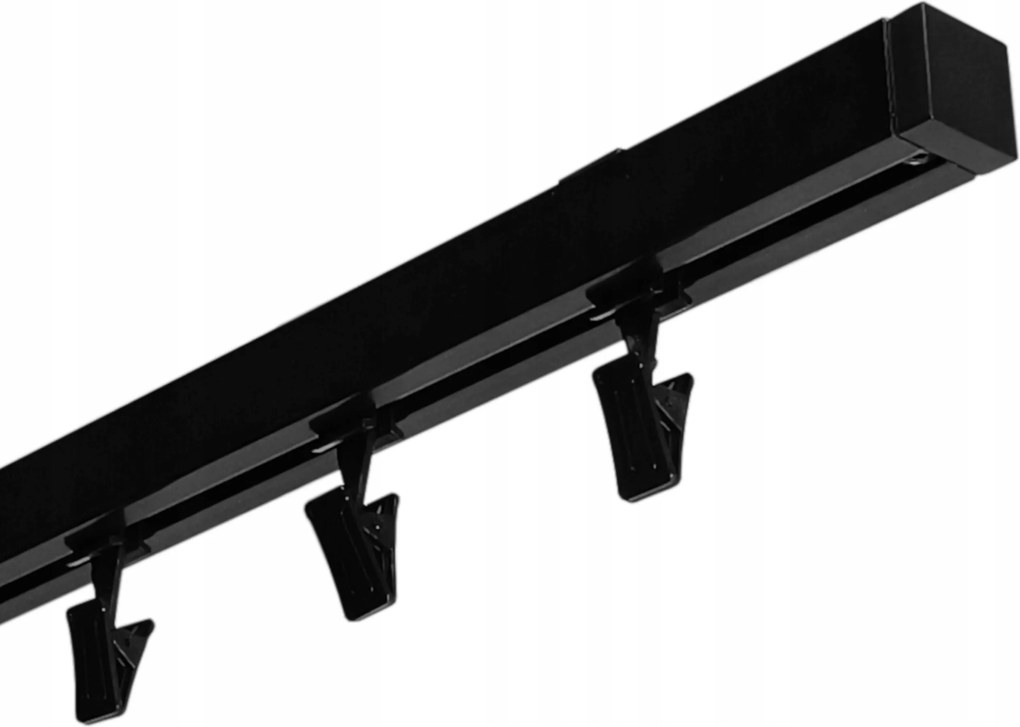 Mennyezeti Függönykarnis Alumínium Sín Szimpla Egyvágányú Fekete 180CM