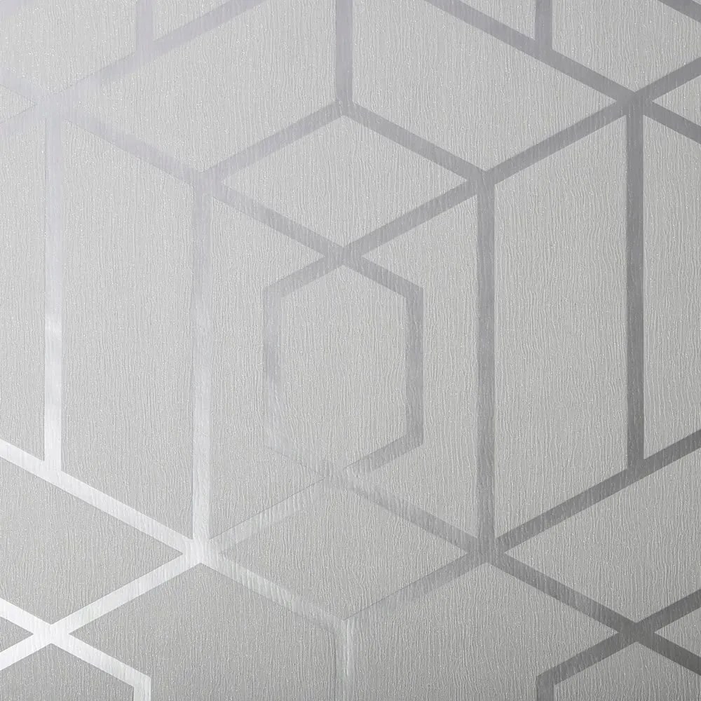 Szürke vinil tapéta, ezüst mintás