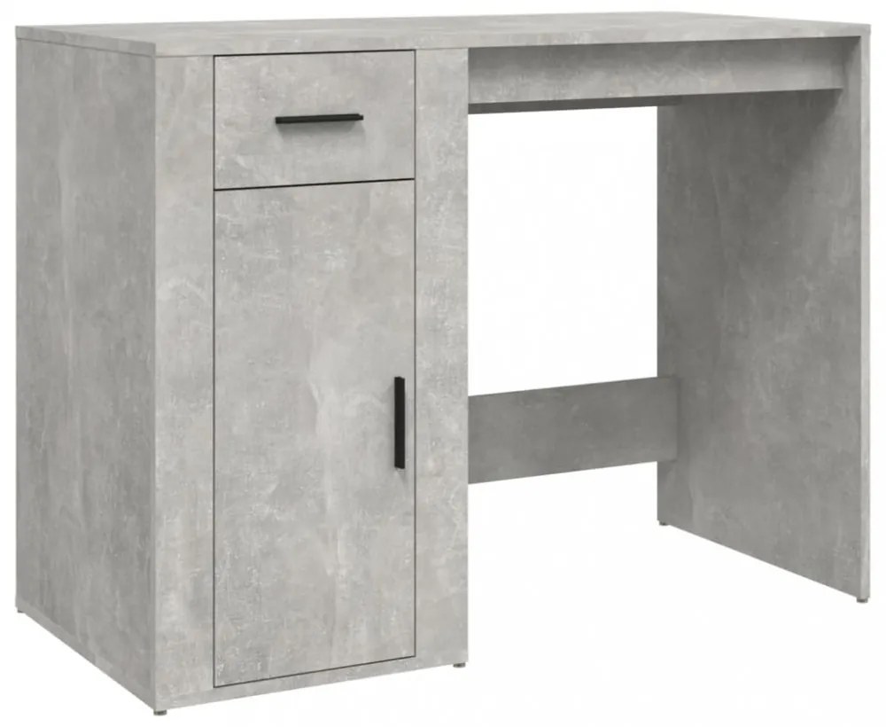 betonszürke szerelt fa íróasztal 100x49x75 cm