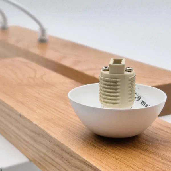 Csillár zsinóron CORTINA 2xE27/15W/230V + 2xG9/5W/230V fehér/tölgy